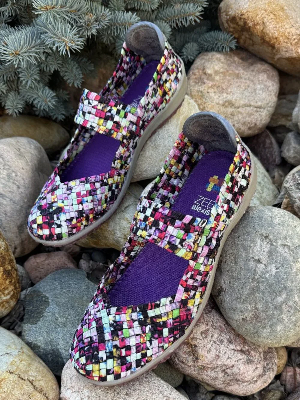 Zee Alexis Sammi Multicolor Woven Mary Jane Flats